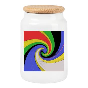 Vortex pop art100 - Boîte à biscuits avec couvercle en bois - blanc - Devant