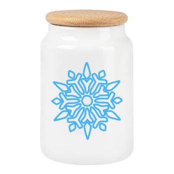 Noël - Boîte à biscuits avec couvercle en bois - blanc - Devant