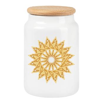 extraordinary golden star for Christmas - Cookie Jar with Wooden Lid - white - Front