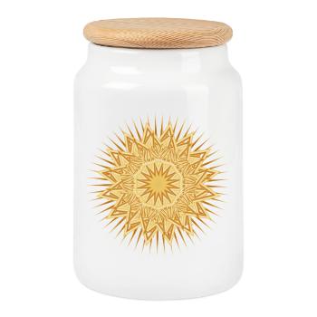 festively shining star for Christmas - Cookie Jar with Wooden Lid - white - Front