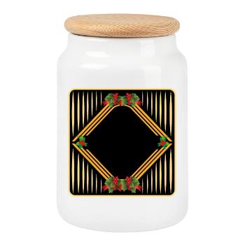 DESIGN YOUR OWN CHRISTMAS - Cookie Jar with Wooden Lid - white - Front
