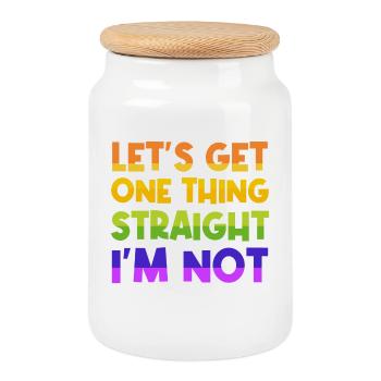 Déclaration humoristique Gay LGBT Lesbienne - Boîte à biscuits avec couvercle en bois - blanc - Devant