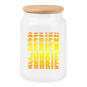 Serien Junkie - Keksdose mit Holzdeckel - Weiß - Vorne