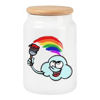 Rainbow Lgbt Sexuality Droits des homosexuels - Boîte à biscuits avec couvercle en bois - blanc - Devant
