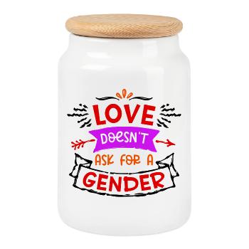 Déclaration de partenariat homosexuel LGBT - Boîte à biscuits avec couvercle en bois - blanc - Devant