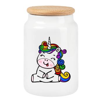 Tolérance transgenre Licorne Lgbt Sexualité - Boîte à biscuits avec couvercle en bois - blanc - Devant