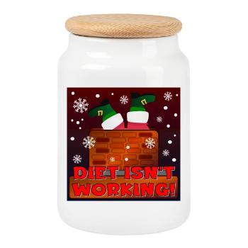 LE RÉGIME NE FONCTIONNE PAS - NOËL SANTA - Boîte à biscuits avec couvercle en bois - blanc - Devant