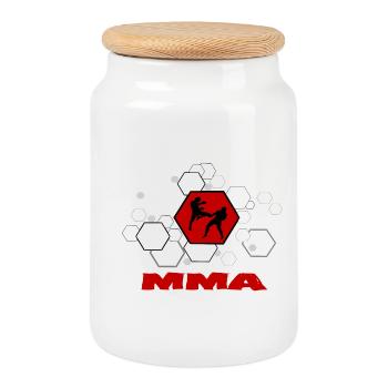 MMA - Keksdose mit Holzdeckel - Weiß - Vorne