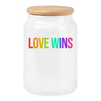 Liebe Statement Lgbt Rechte Homosexueller Lesben - Keksdose mit Holzdeckel - Weiß - Vorne