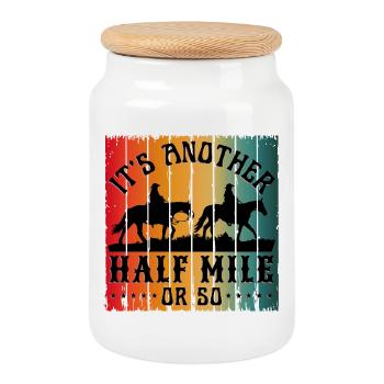 ES IST NOCH EINE HALBE MEILE ODER SO - Keksdose mit Holzdeckel - Weiß - Vorne