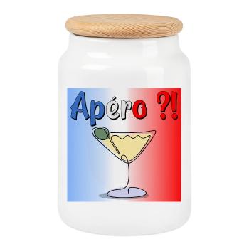 Cocktail Apéro - France - Boîte à biscuits avec couvercle en bois - blanc - Devant