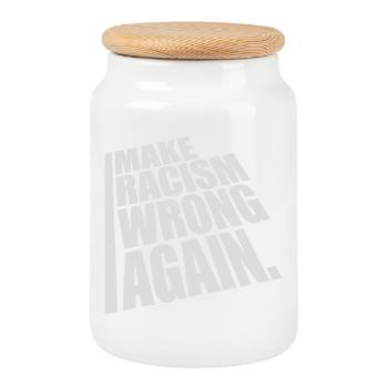 Rendre le racisme répréhensible - Boîte à biscuits avec couvercle en bois - blanc - Devant