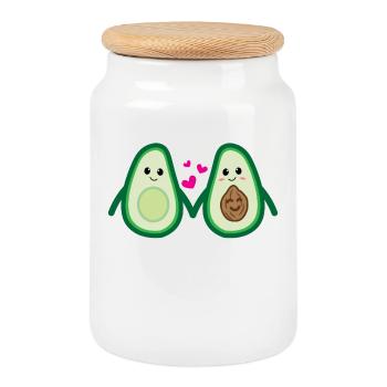 Avocat Coeur Parent Grossesse Enceinte - Boîte à biscuits avec couvercle en bois - blanc - Devant