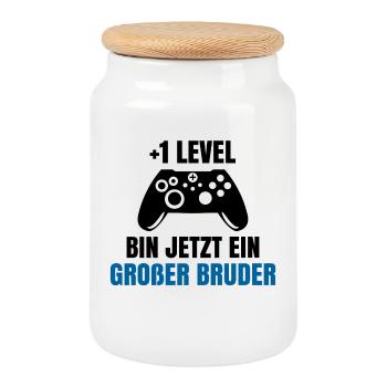 Schwangerschaft Schwanger Babybauch Statement - Keksdose mit Holzdeckel - Weiß - Vorne