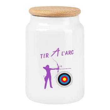 Archery - Cookie Jar with Wooden Lid - white - Front
