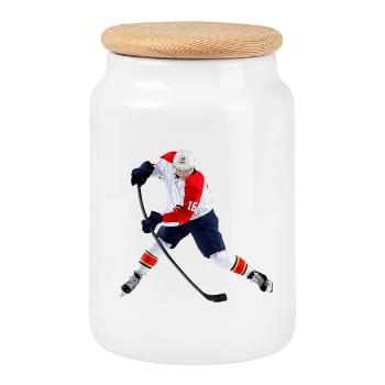 Eishockey - Keksdose mit Holzdeckel - Weiß - Vorne