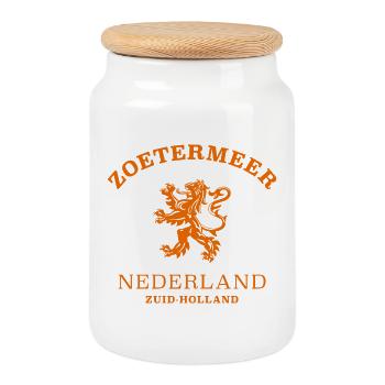 ZOETERMEER Niederlande, Pays-Bas - Boîte à biscuits avec couvercle en bois - blanc - Devant