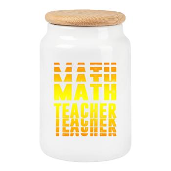 Design pour professeurs de mathématiques - Boîte à biscuits avec couvercle en bois - blanc - Devant