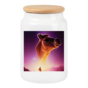 Dromedary Djinn - Cookie Jar with Wooden Lid - white - Front