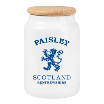 PAISLEY Schottland Scotland - Keksdose mit Holzdeckel - Weiß - Vorne