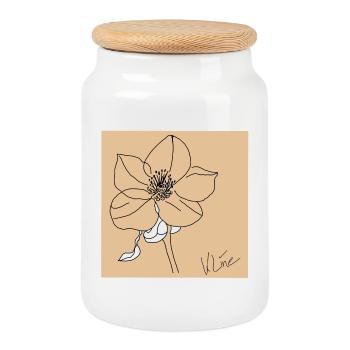 Affiche Rose de Noël - Boîte à biscuits avec couvercle en bois - blanc - Devant