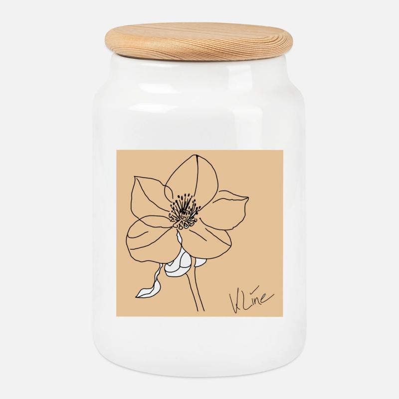 Christrose Poster - Keksdose mit Holzdeckel - Weiß