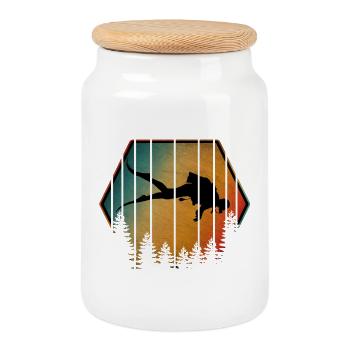 PLONGEUR VINTAGE - Boîte à biscuits avec couvercle en bois - blanc - Devant