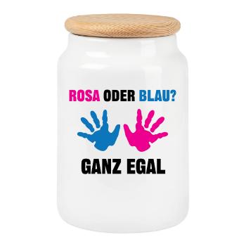 Familienglück Schwanger Statement Schwangerschaft - Keksdose mit Holzdeckel - Weiß - Vorne