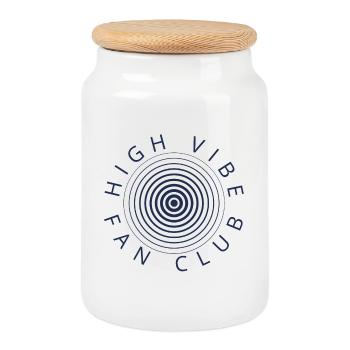 High Vibe Fan Club - Cookie Jar with Wooden Lid - white - Front