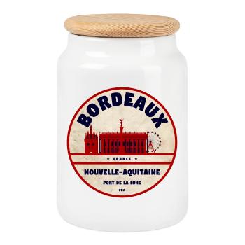 Bordeaux Port de la Lune Vintage - Keksdose mit Holzdeckel - Weiß - Vorne