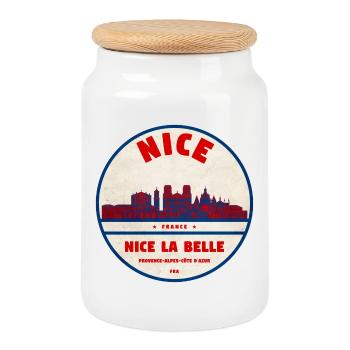 Nice La Belle Skyline - Keksdose mit Holzdeckel - Weiß - Vorne