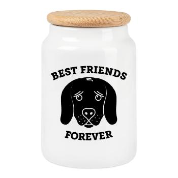 Dogs - Best Friends Forever (black) - Cookie Jar with Wooden Lid - white - Front