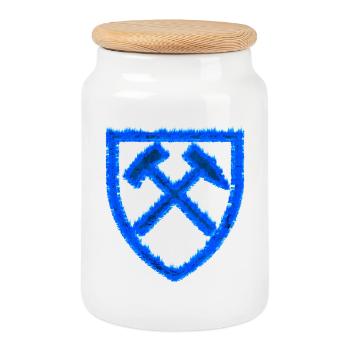 Hammer und Schlägel Bergbau Schalke Kohle Geschenk - Keksdose mit Holzdeckel - Weiß - Vorne