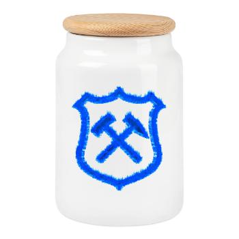 Hammer und Schlägel Bergbau Schalke Kohle Geschenk - Keksdose mit Holzdeckel - Weiß - Vorne