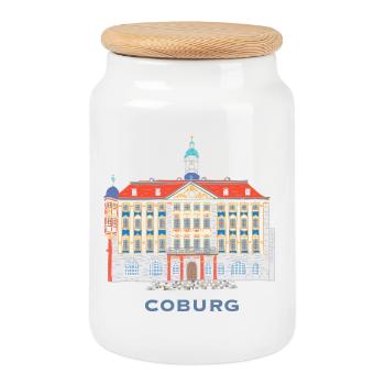 Coburg, hôtel de ville historique, Bavière, Allemagne - Boîte à biscuits avec couvercle en bois - blanc - Devant