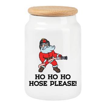 Professional Fire Brigade Statement Volunteer Fire Brigade - Cookie Jar with Wooden Lid - white - Front