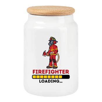 Feuerwehr Feuerwehrschlauch Statement Lebensretter - Keksdose mit Holzdeckel - Weiß - Vorne
