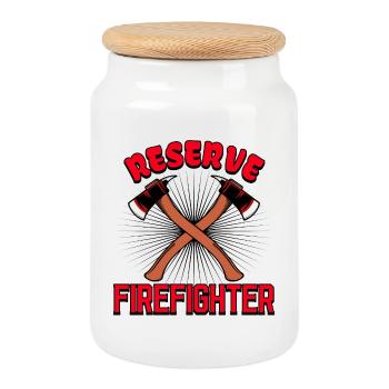 Feuerwehr Statement Berufsfeuerwehr Brandschutz - Keksdose mit Holzdeckel - Weiß - Vorne
