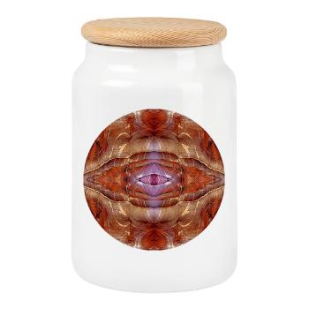 Natur Mandala Jordanien, Petra - Keksdose mit Holzdeckel - Weiß - Vorne