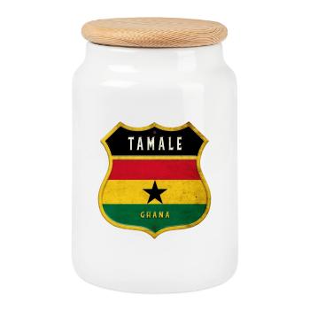 Motif du drapeau Tamale - Boîte à biscuits avec couvercle en bois - blanc - Devant