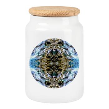 Nature Mandala Raschbach - Boîte à biscuits avec couvercle en bois - blanc - Devant