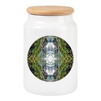 Natur Mandala Neuseeland - Keksdose mit Holzdeckel - Weiß - Vorne
