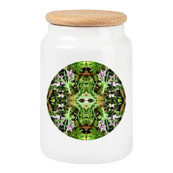 Natur Mandala Neuseeland - Keksdose mit Holzdeckel - Weiß - Vorne
