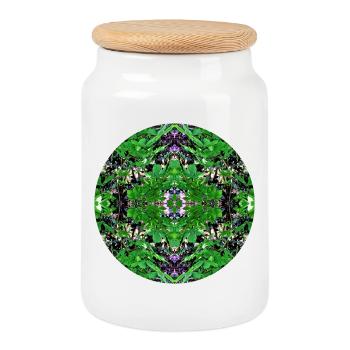 Nature Mandala Spring à Dennenlohe - Boîte à biscuits avec couvercle en bois - blanc - Devant