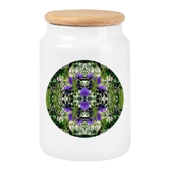 Nature Mandala Spring à Dennenlohe - Boîte à biscuits avec couvercle en bois - blanc - Devant