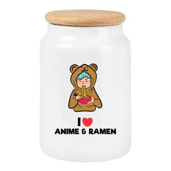 Pop Culture Heart Manga Anime Statement Cosplay - Cookie Jar with Wooden Lid - white - Front