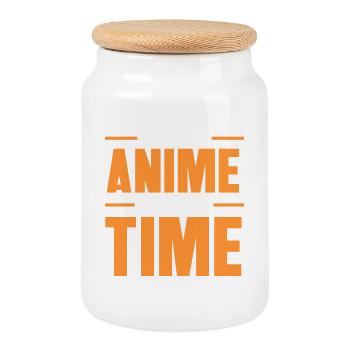 Manga Comic Pop Culture Statement Anime Cosplay - Cookie Jar with Wooden Lid - white - Front
