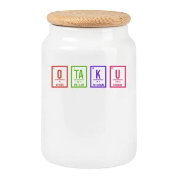 Manga Otaku Anime Saying Pop Culture Asian - Cookie Jar with Wooden Lid - white - Front