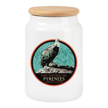Vautour dans le Parc National des Pyrénées - Boîte à biscuits avec couvercle en bois - blanc - Devant