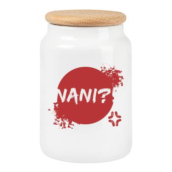 Anime Manga Quote Japanese Pop Culture Geek - Cookie Jar with Wooden Lid - white - Front